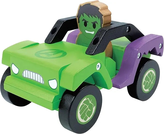 Just Play Disney Wooden Toys Hulk and Truck, Figure and Vehicle, Officially Licensed Kids Toys for Ages 18 Month, Amazon Exclusive - Figurio