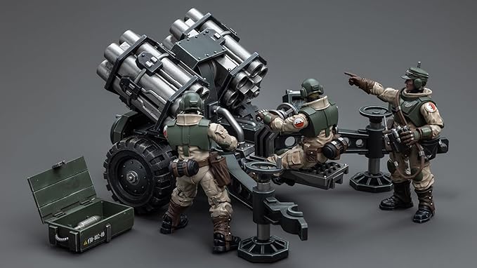 JOYTOY Warhammer 40K 1/18 Action Figures, Astra Militarum Ordnance Team with Malleus Rocket Launcher Perfect for Collectors & Decor, Ideal Gift for Birthdays, Christmas, Character Figure - JT8841 - Figurio