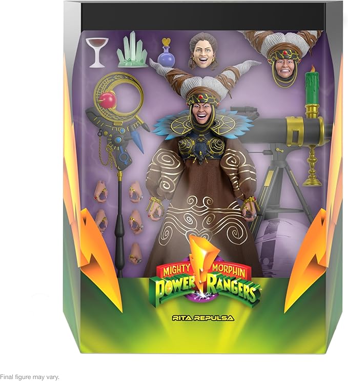 Super7 ULTIMATES! Mighty Morphin Power Rangers Rita Repulsa - 7" Power Rangers Action Figure with Accessories Classic TV Show Collectibles and Retro Toys - Figurio