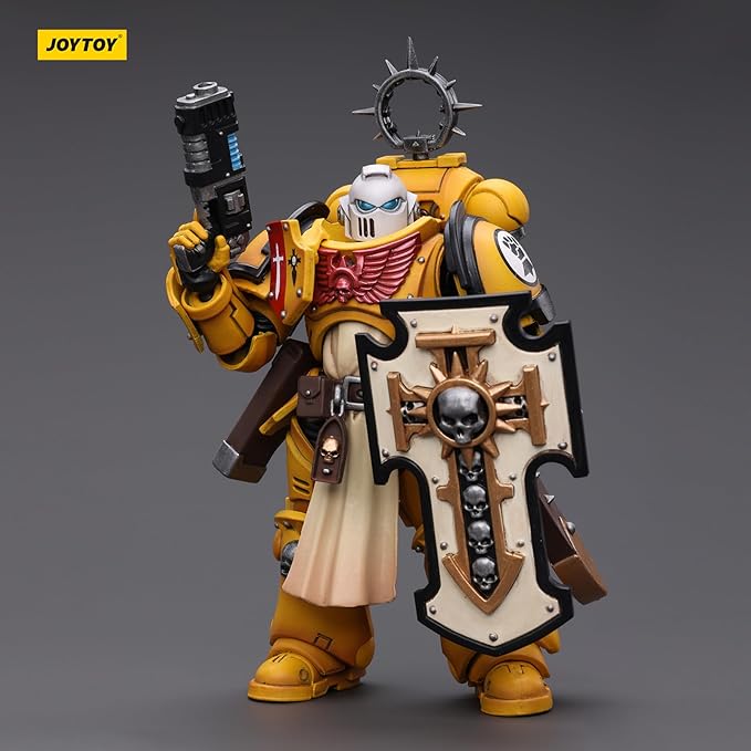 JOYTOY JT2771 40K 1/18 Action Figure Toy, Primaris Space Marines Imperial Fists Bladeguard Veteranr, 4-inch Gift for Action Figure Lovers & Collectors above - Figurio