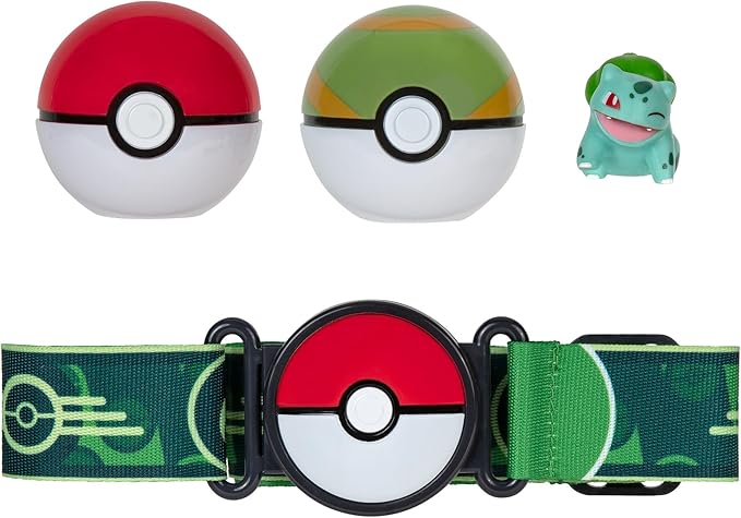 Pokémon Set-2-Inch Bulbasaur Battle Figure with Clip ‘N’ Go with Nest Ball and Pokéball Accessories - Figurio