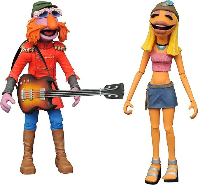 Diamond Select Toys The Muppets: Floyd Pepper & Janice Action Figure Two-Pack, Multicolor - Figurio