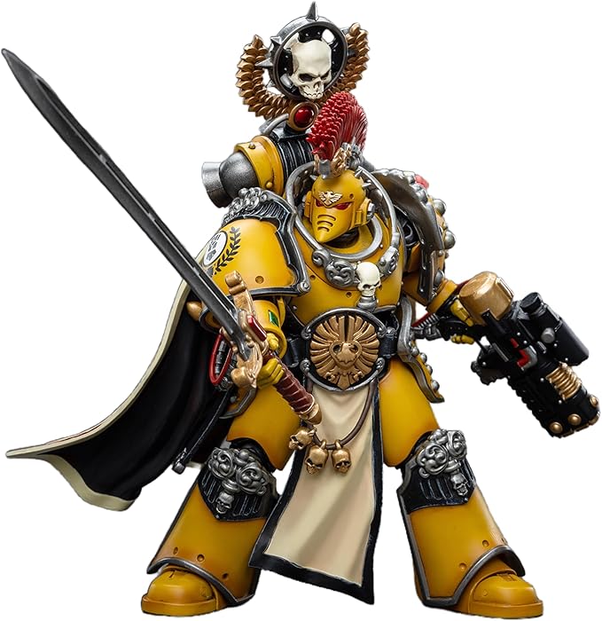 JOYTOY 1/18 Action Figure Warhammer 40,000 Imperial Fists Legion Praetor with Power Sword 4.9inch Movable Model Collectible Figurine - Figurio