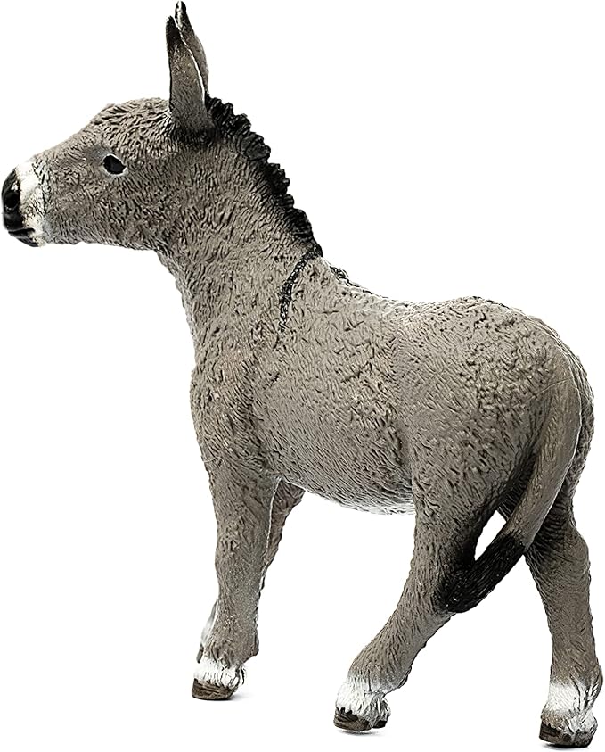 Schleich Farm World Realistic Donkey Animal Figurine - Highly Detailed and Durable Farm Animal Toy, Fun and Educational Play for Boys and Girls, Gift for Kids Ages 3+ - Figurio