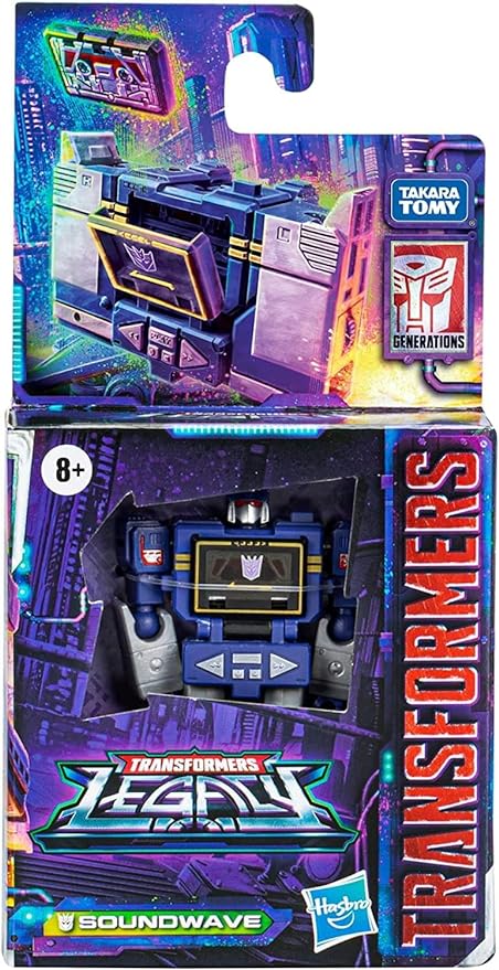 Transformers Generations Legacy Core Soundwave Action Figure, 3.5-inch, Robot Toys for Kids, Ages 8 and Up - Figurio