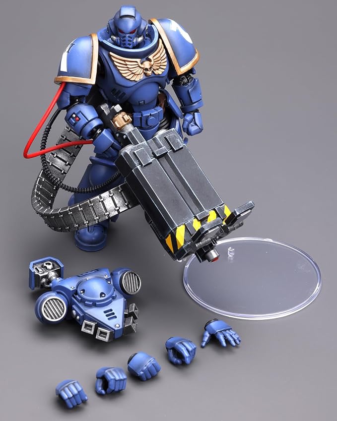 JOYTOY Warhammer 40K 1/18 Action Figures, Ultramarines Desolation Marine with Castellan Launcher (Superkrak) Perfect for Collectors & Decor, an Ideal Figurine Gift - JT8810 - Figurio