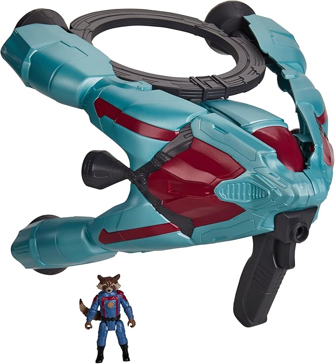 Hasbro Marvel Guardians of The Galaxy Vol.3 Galactic Spaceship,Rocket Action Figure with Vehicle and Blaster Accessory,Superhero Toys for Kids - Figurio