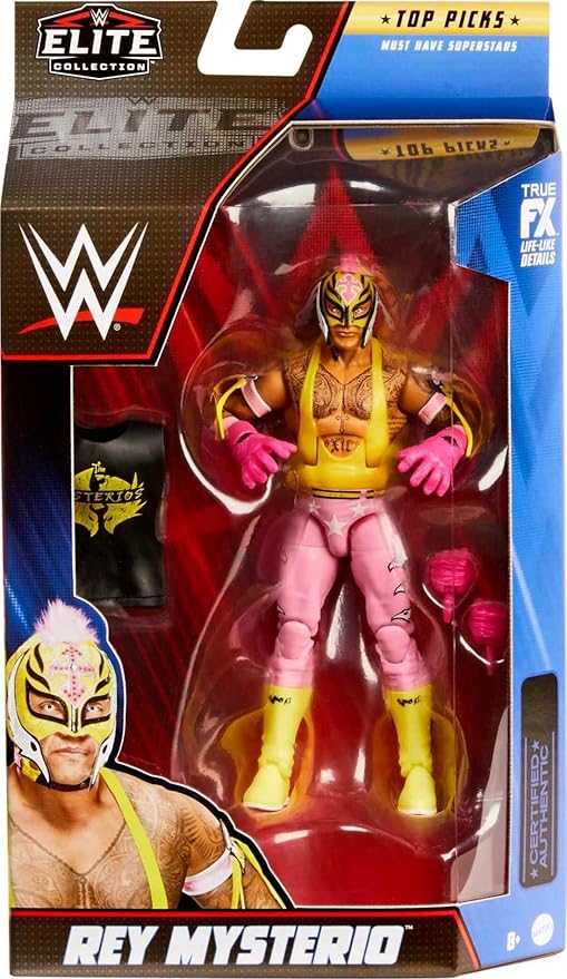 Mattel WWE Rey Mysterio Top Picks Elite Collection Action Figure, Articulation & Life-Like Detail, Interchangeable Accessories, 6-in - Figurio