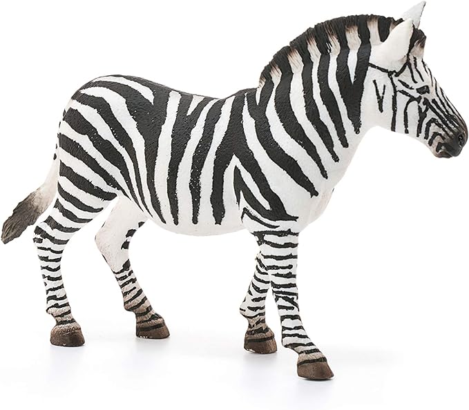 Schleich Wild Life Realistic Female Zebra Figurine - Authentic and Highly Detailed Wild Animal Toy, Durable for Education and Fun Play for Kids, Perfect for Boys and Girls, Ages 3+ - Figurio