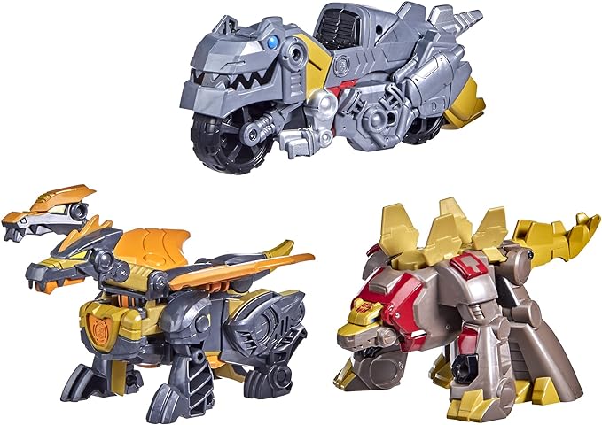 Transformers Dinobot Adventures Dinobot Squad Grimlock, Dinobot Snarl, and Predaking 3-Pack Converting Figures, 4.5-Inch Toys, Ages 3 and Up - Figurio