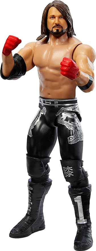 Mattel WWE Action Figure, 6-inch Collectible AJ Styles with 10 Articulation Points & Life-Like Look  - Figurio