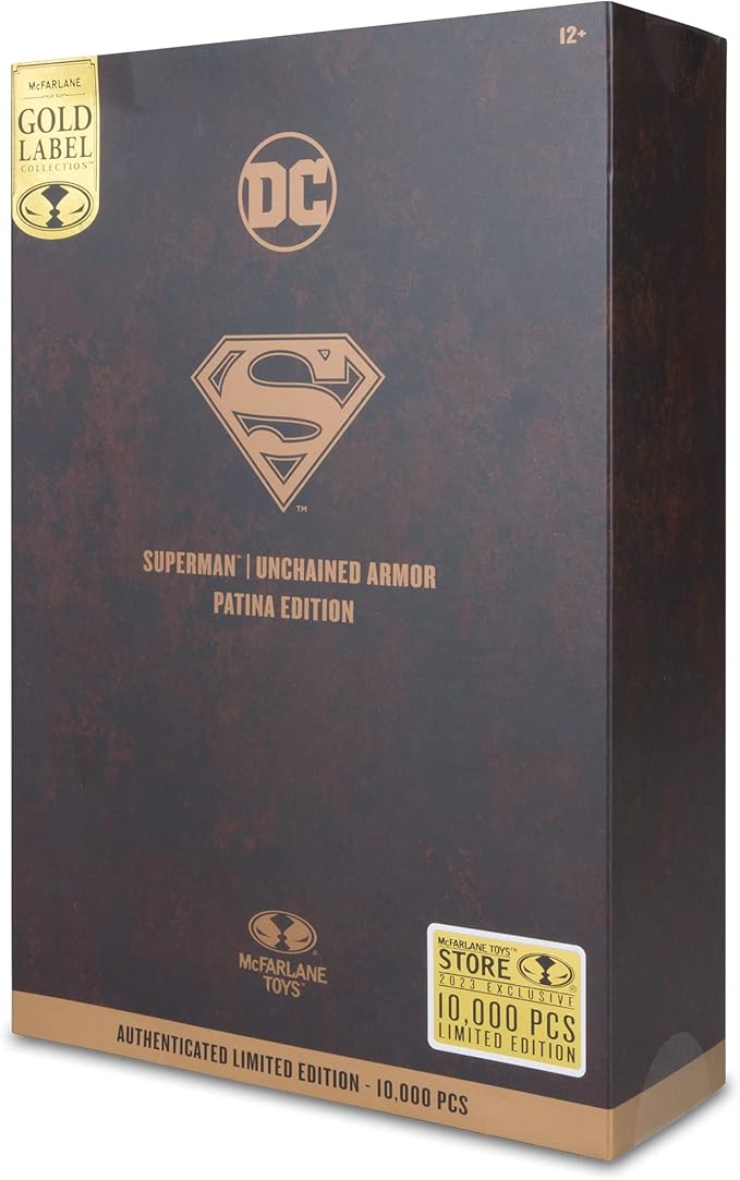 DC Multiverse Superman 7 Inch Action Figure Exclusive - Superman Unchained Armor Patina Edition Gold Label - Figurio