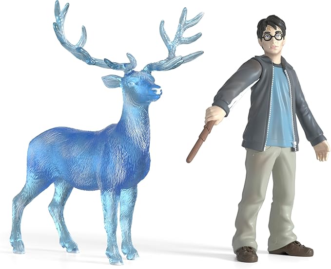 Schleich Wizarding World of Harry Potter 2-Piece Collectible Set with Harry and Harry's Stag Patronus Figurines - Figurio