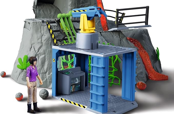 Schleich Dinosaurs - Volcano Expedition Base Camp, Dinosaur Playset Including LED Erupting Volcano, Researcher Figurines and 2 x Dinosaur Toys for Boys and Girls Ages 5-12 - Figurio