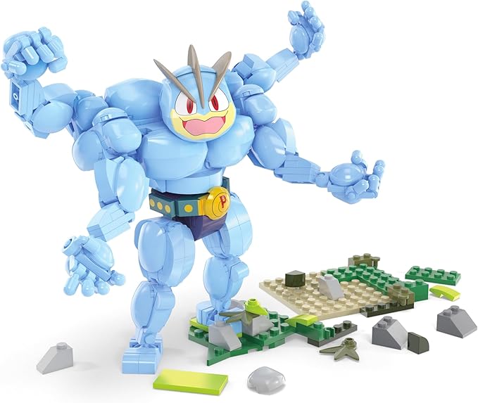 Mega Pokémon Building Toys Set Machamp with 401 Pieces, Articulated and Poseable with Motion, 6+ Inches Tall, for Kids - Figurio