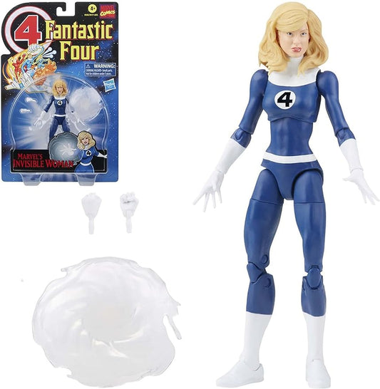 Marvel Legends Series Retro Fantastic Four Marvel's Invisible Woman 6-inch Action Figure Toy, Includes 3 Accessories , Blue - Figurio