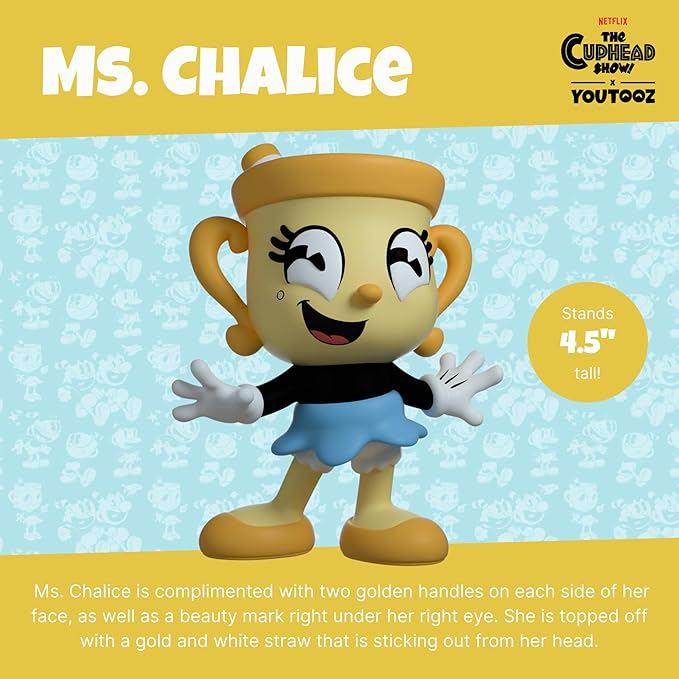 Youtooz Cuphead Ms. Chalice Figure, 4.5" Inch, Cuphead Youtooz Vinyl Figure of Ms Chalice from Youtooz Cuphead Collection - Figurio