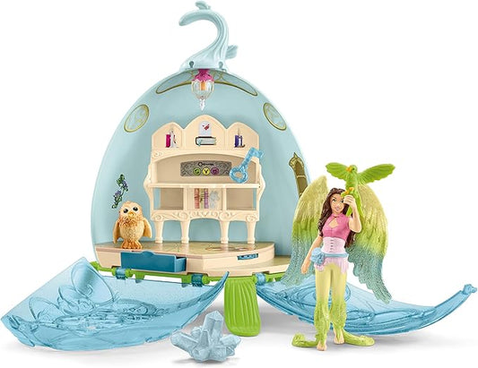 Schleich bayala 18pc. Mystic Library Playset with Owlet and Bird Figurines - Featuring Figure with Flexible Arm, Imaginative Fun and Durable Toy for Girls and Boys, Gift for Kids Ages 5+ - Figurio