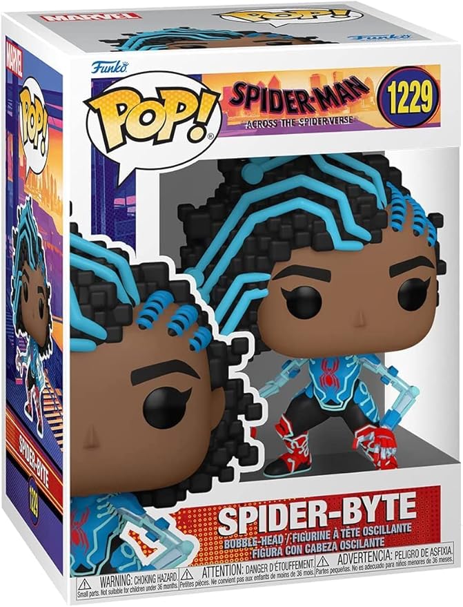 POP Marvel: Spider-Man: Across The Spider-Verse - Spider-Byte Funko Vinyl Figure (Bundled with Compatible Box Protector Case), Multicolor, 3.75 inches - Figurio