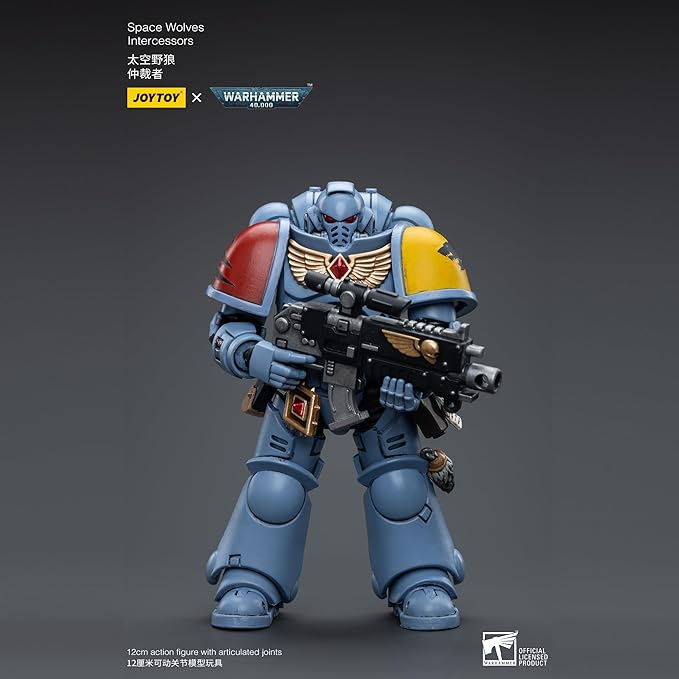 JOYTOY 1/18 Action Figure Warhammer 40,000 Space Wolves Intercessors Ver.3 4.96 Inch Movable Model Collectible Figurine - Figurio