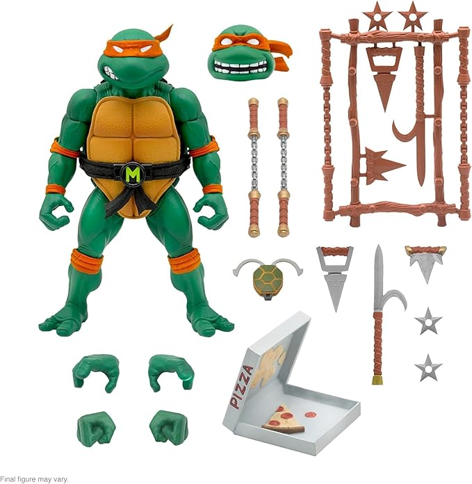 Super7 Teenage Mutant Ninja Turtles Bundle - Michelangelo, Donatello, Leonardo, and Raphael ULTIMATES! 7 in Scale Action Figure - Figurio