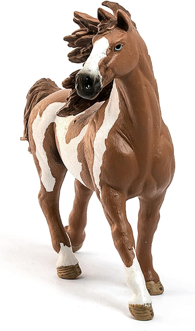 Schleich Farm World, Realistic Animal Toys for Boys and Girls, Pinto Stallion Spotted Horse Figurine, Ages 3+ - Figurio