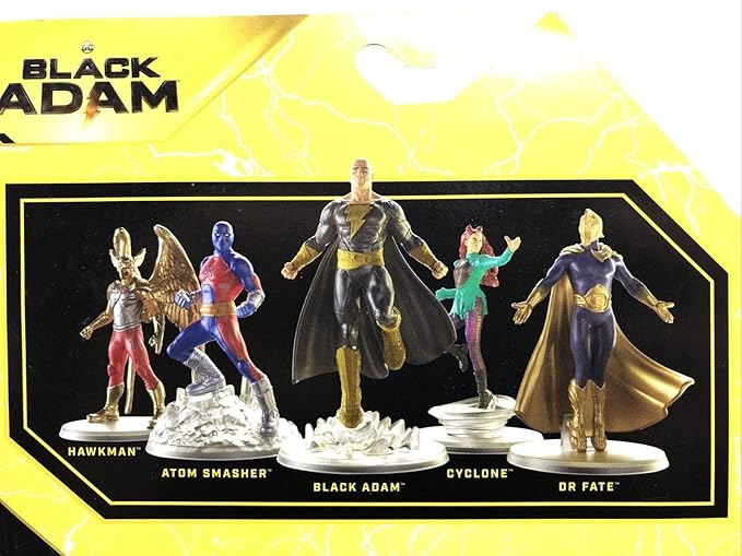 DC Comics, Black Adam Justice Society Set 10-Pack, 2-Inch Action Figures with Stands, Black Adam Movie Collectible Kids Toys, Ages 3 and Up - Figurio