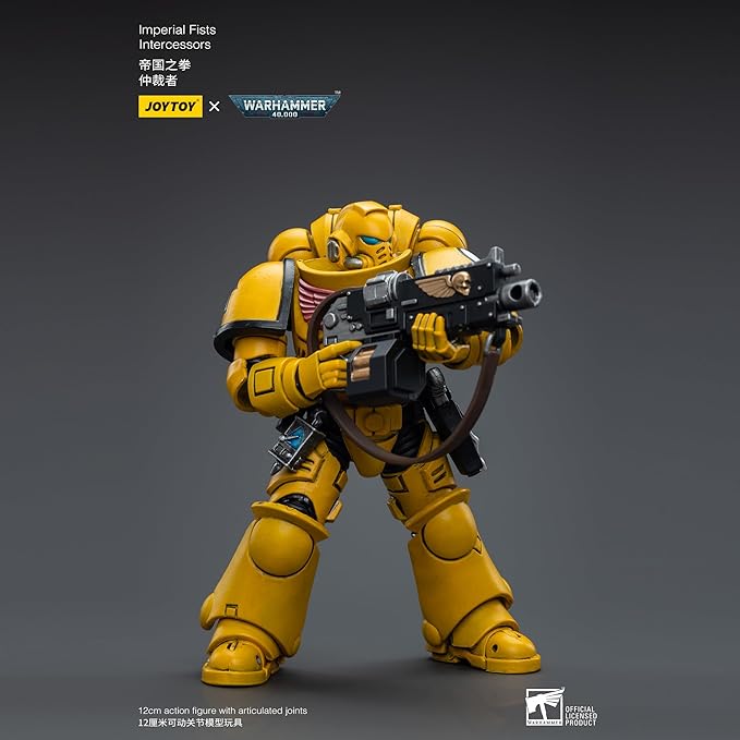 JOYTOY 1/18 Action Figure Warhammer 40,000 Imperial Fists Intercessors Ver.3 4.8inch Movable Model Collectible Figurine - Figurio