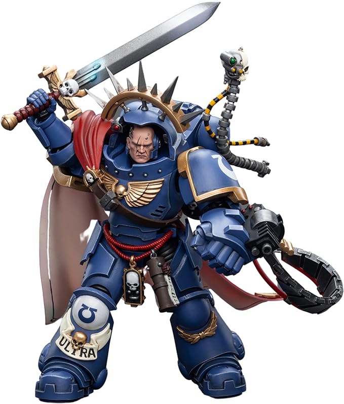 JOYTOY 1/18 Warhammer 40,000 Action Figure Ultramarines Captain in Gravis Armour Collection Model (4 inch) - Figurio