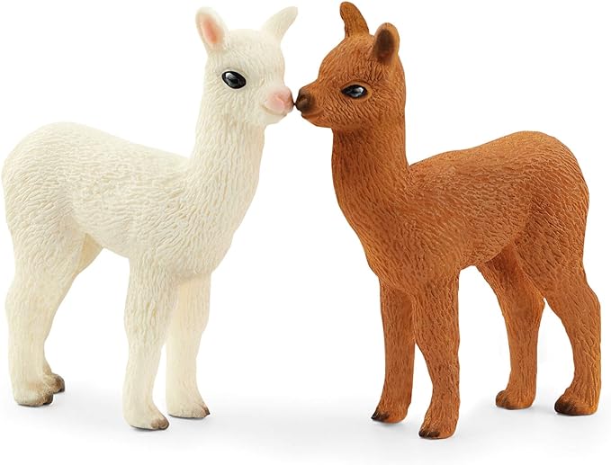 Schleich Farm World 4-Piece Alpaca Playset with Mother and Baby Alpacas - Educational and Durable Farm Animal Playset Figurines, Fun and Imaginative Play for Boys and Girls, Gift for Kids Ages 3+ - Figurio