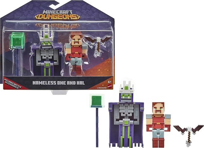 Mattel Minecraft Dungeons 3.25' Figures 2-Pk Battle Figures, Great for Playing, Trading, and Collecting, Action and Battle Toy for Boys and Girls Age 6 and Older - Figurio