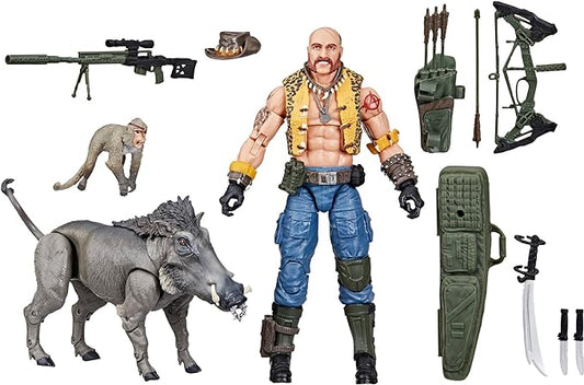 G.I. Joe Classified Series #125, Dreadnok Gnawgahyde and Pets Porkbelly & Yobbo, Collectible 6-Inch Action Figure with 16 Accessories - Figurio