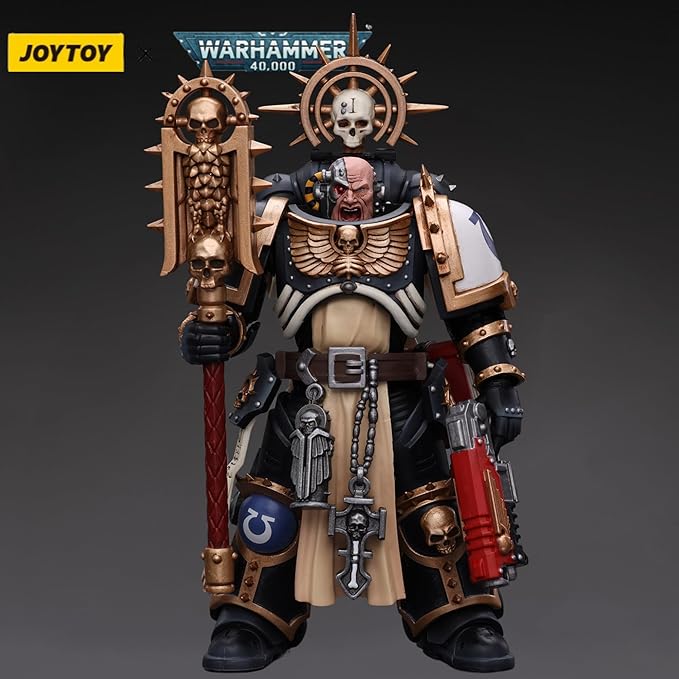 JOYTOY 1/18 Action Figure Warhammer 40K Figure Model Toys Ultramarines Chaplain(Indomitus) collection Model Anime 4.7 Inch - Figurio