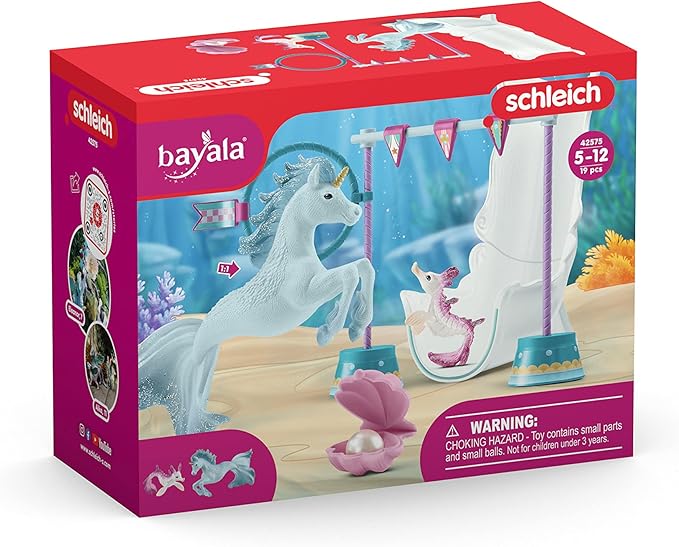 Schleich bayala, Unicorn Gifts for Girls and Boys, Magical Underwater Tournament 18-Piece Set with Mermaid Animal Toys, Ages 5+ - Figurio