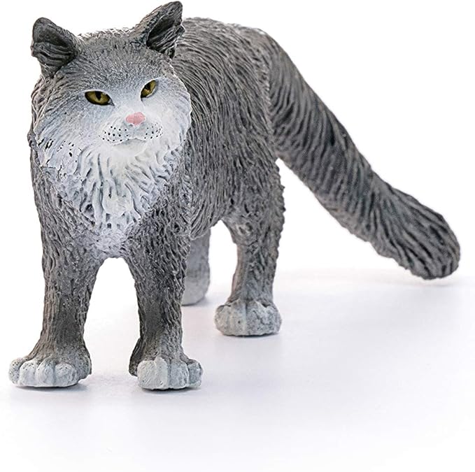 Schleich Farm World, Realistic Cute Animal Toys for Boys and Girls, Maine Coon Cat Toy Figurine, Ages 3+ - Figurio