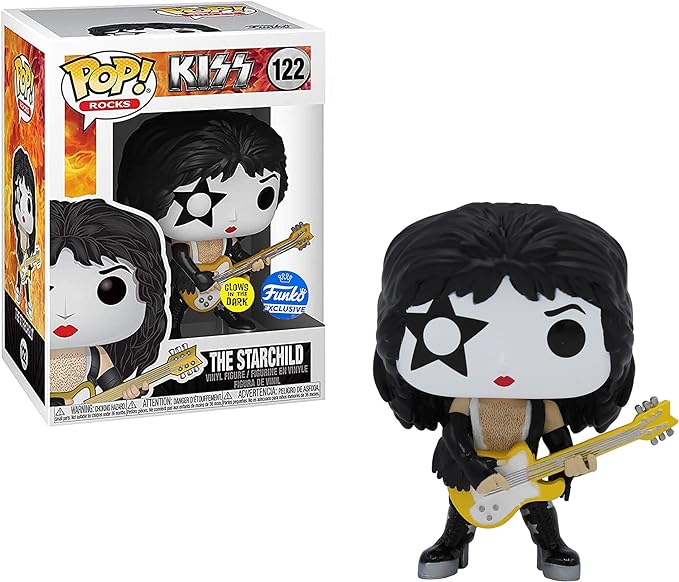 Funko POP! KISS: Band Set - Glow in The Dark Collectible Set - Online Exclusive - The Spaceman, The Starchild, The Demon, The Catman - Figurio