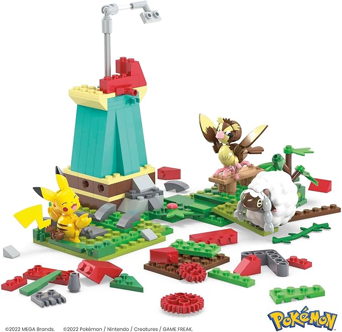 MEGA Pokémon Building Toys Set, Countryside Windmill with 240 Pieces, Motion and 3 Poseable Action Figures, for Kids - Figurio