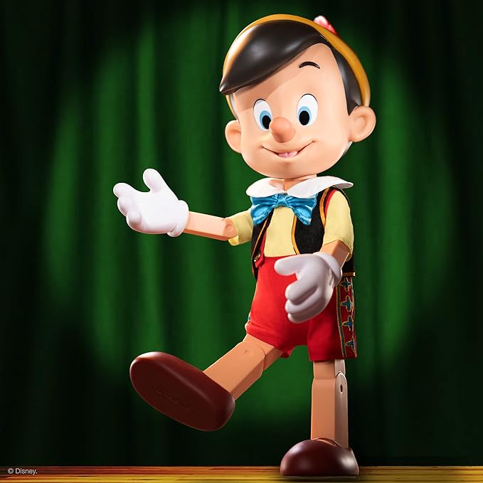 Super7 Supersize Disney Pinocchio - 16" Disney Action Figure with Fabric Clothing Classic Disney Collectibles and Retro Toys - Figurio