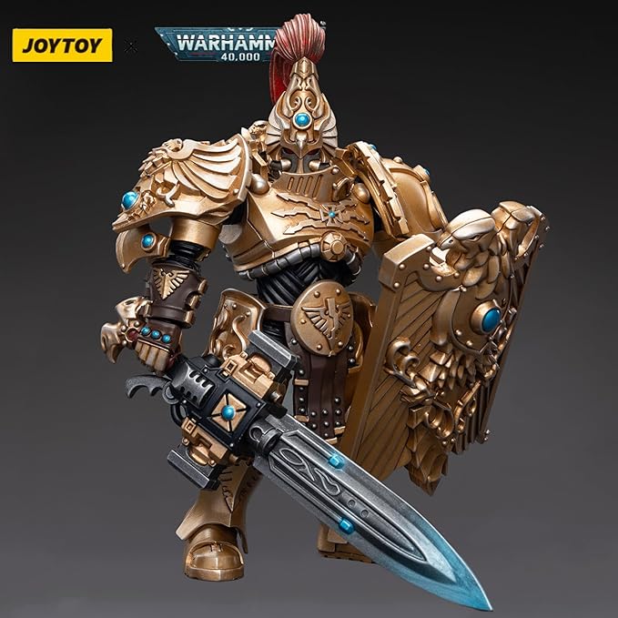 JOYTOY 1/18 Warhammer 40,000 6 Inch Action Figure Adeptus Custodes Custodian Guard with Sentinel Blade and Praesidium Shield Collection Model - Figurio