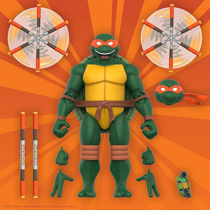 Super7 Teenage Mutant Ninja Turtles ULTIMATES! Wave 12 Bundle - Michelangelo, Leonardo, Donatello and Raphael Action Figure - Figurio