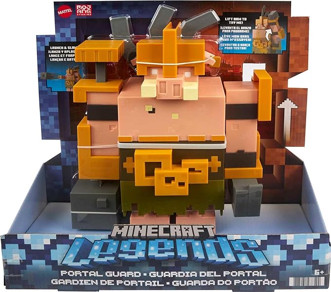 Mattel Minecraft Legends Action Figure, Portal Guard with Attack Action & Accessory, Collectible Toy - Figurio