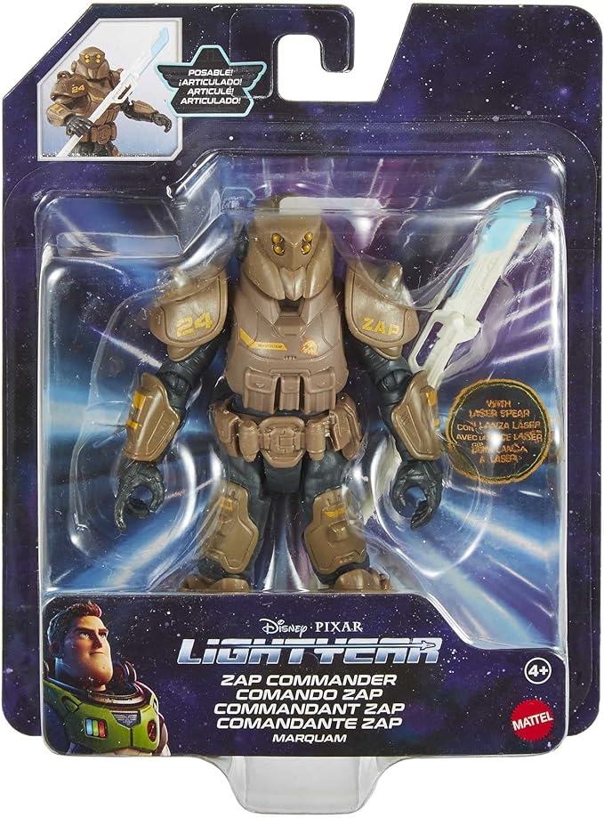 Mattel Disney and Pixar Lightyear Zap Commander Marquam Action Figure, 12 Points of Articulation & Accessory, 5-in Scale - Figurio