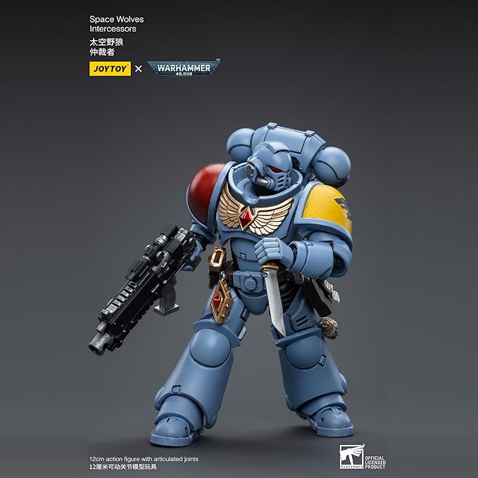 JOYTOY 1/18 Action Figure Warhammer 40,000 Space Wolves Intercessors Ver.3 4.96 Inch Movable Model Collectible Figurine - Figurio