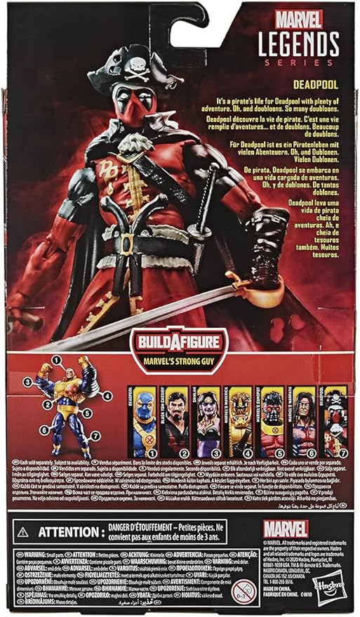 Marvel Hasbro Legends Series 6-inch Deadpool Collection Deadpool Action Figure (Pirate) Toy Premium Design and 3 Accessories - Figurio