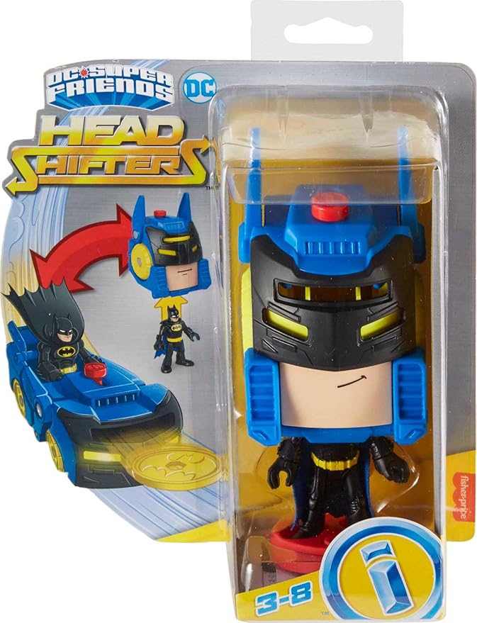 Fisher-Price Imaginext DC Super Friends Batman Toy Head Shifters Batmobile & Figure Set for Preschool Pretend Play Kids Ages 3+ Years - Figurio