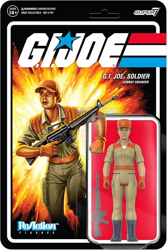 Super7 G.I. Joe Female Combat Engineer Bun Hair - 3.75" G.I. Joe Action Figure with Accessory Classic Cartoon Collectibles and Retro Toys - Figurio