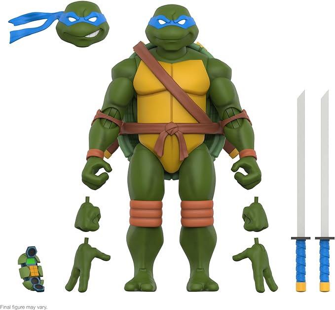 Super7 ULTIMATES! Teenage Mutant Ninja Turtles Leonardo - 7" TMNT Action Figure with Accessories Classic Cartoon Collectibles and Retro Toys - Figurio