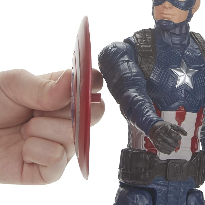 Avengers Marvel Endgame Titan Hero Series Captain America 12"-Scale Super Hero Action Figure Toy with Titan Hero Power Fx Port - Figurio