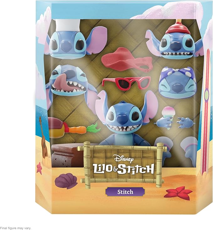 Super7 ULTIMATES! Disney Stitch - 7" Disney Action Figure with Accessories Classic Disney Collectibles and Retro Toys - Figurio