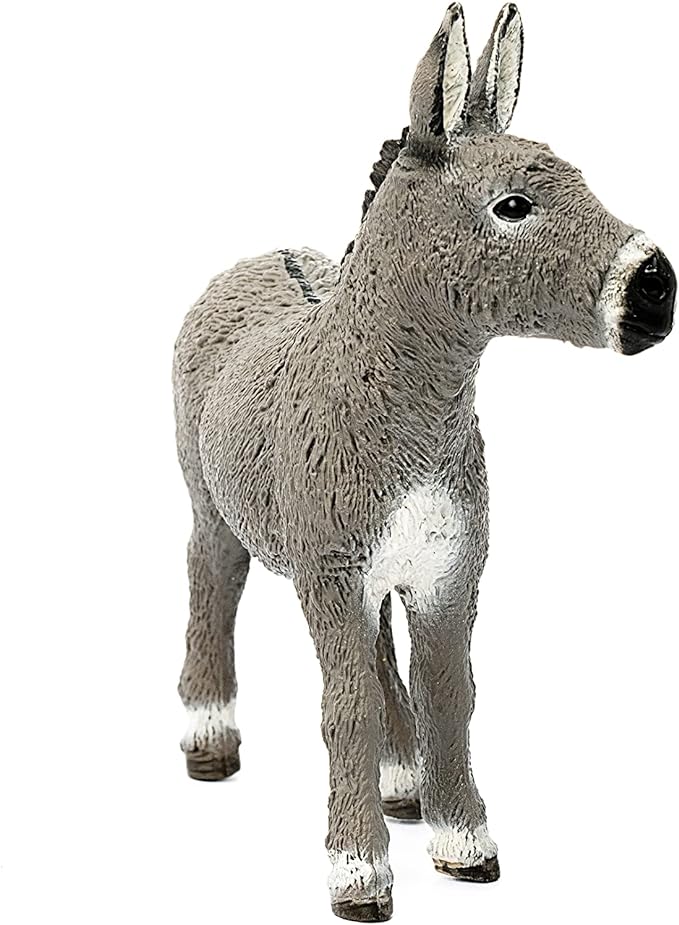 Schleich Farm World Realistic Donkey Animal Figurine - Highly Detailed and Durable Farm Animal Toy, Fun and Educational Play for Boys and Girls, Gift for Kids Ages 3+ - Figurio